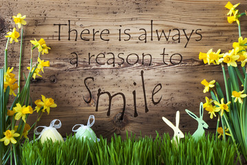 Easter Decoration, Gras, Quote Always Reason To Smile