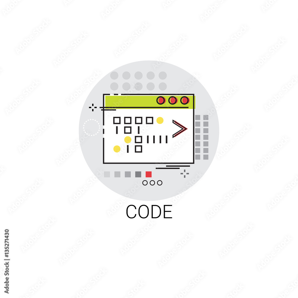 Poster coding web graphic design application development icon vector illustration