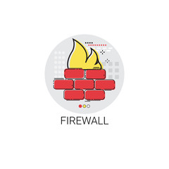 Firewall Data Protection Privacy Internet Information Network Security Icon Vector Illustration