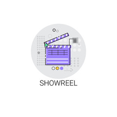 Showreel Correction Camera Film Production Industry Icon Vector Illustration