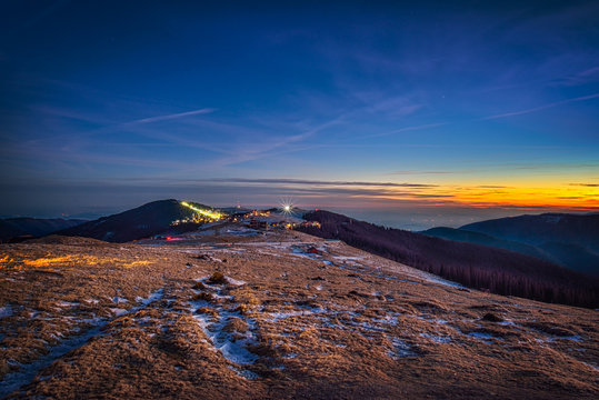 Ranca ski resort in the Parang mountains, Romania
