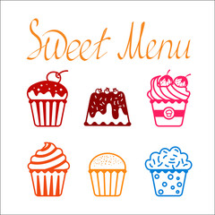set of line cupcakes for a sweet menu