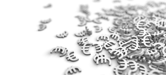 Euro Zeichen auf einem Haufen - Konzept Währung, Bank, Sparen