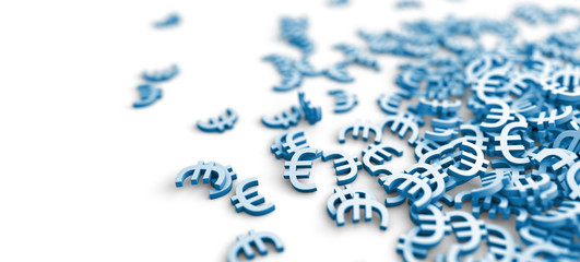 Euro Zeichen auf einem Haufen - Konzept Aktien, Geld oder Wirtschaft