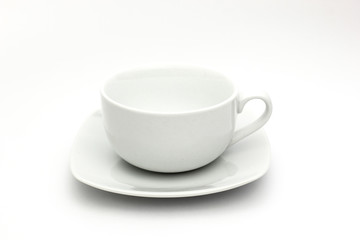 White cup on white background
