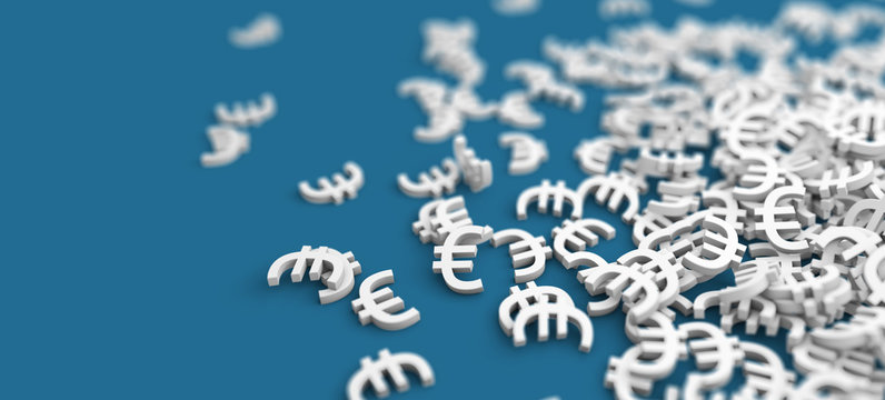 Euro Symbol - Konzept Bank, Währung, Einnahmen oder Ausgaben