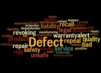 Defect, word cloud concept 4 - obrazy, fototapety, plakaty
