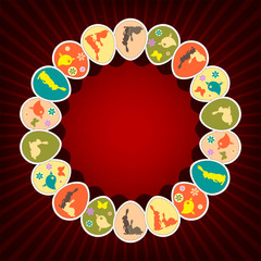 circle of Easter eggs