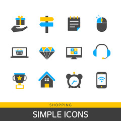Shopping simple icon illust