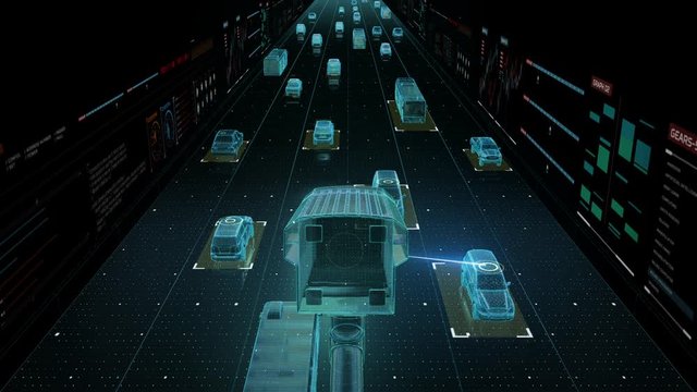 Traffic control surveillance cameras. IOT technology. traffic CCTV cameras mounted main on high way, road. city.internet of things.user interface.