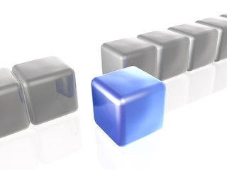 Blue and grey cubes