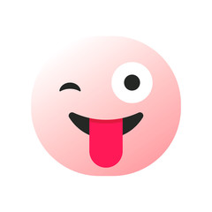 Funny Winking Emoji with Tongue Out