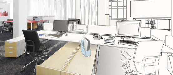 Büroeinrichtung Planung (panoramisch)