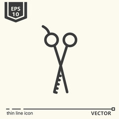 Hairdressing - Icons series. Thinning scissors