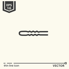 Hairdressing tools. Icons series. Hairpin.