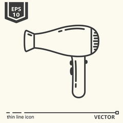 Hairdressing tools. Icons series. Hair dryer.