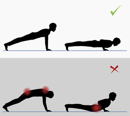 Sport exercise. Physical training full push ups
