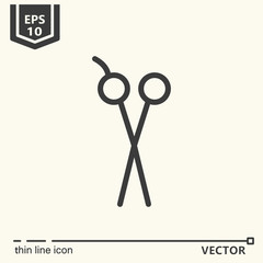 Hairdressing tools. Icons series. Scissors