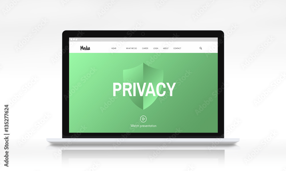 Poster security privacy web page concept