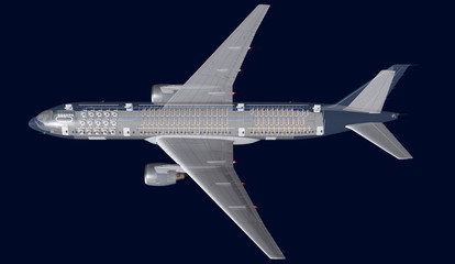 Innenansicht eines Passagierflugzeugs