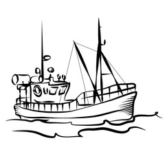 Fishing boat graphic
