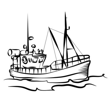 Fishing boat graphic
