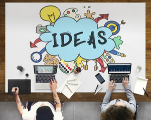 Ideas Cloud Bulb Bubble Creative Graphic Concept