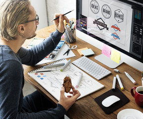 Ideas Creative Occupation Design Studio Drawing Startup Concept