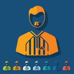 Flat design: referee