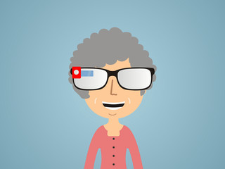 woman in smart glasses