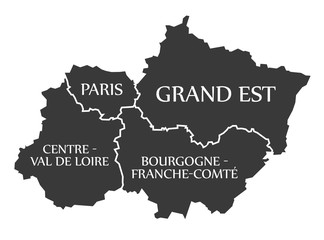 Paris - Grand Est - Centre - Val de Loire - Bourgogne Map France