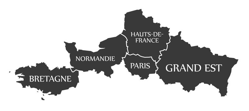 Bretagne - Normandie - Paris - Hauts-de-France - Grand Est Map France