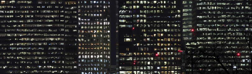 Office windows at night