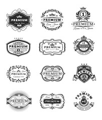 Badges, stickers premium quality isolated on white