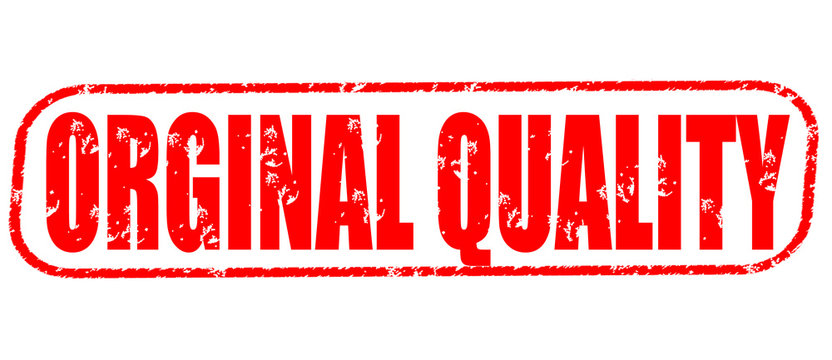 Orginal quality on the white background, red illustration