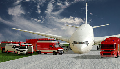 Notlandung eines Verkehrsflugzeugs mit klemmenden Bugfahrwerk © pgottschalk