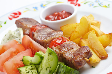 kebab with vegetables