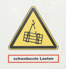 Schild   schwebende Lasten