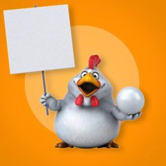 Fun chicken - 3D Illustration