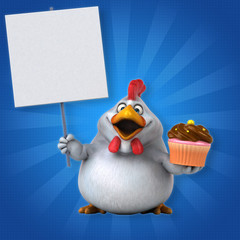 Fun chicken - 3D Illustration