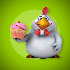 Fun chicken - 3D Illustration