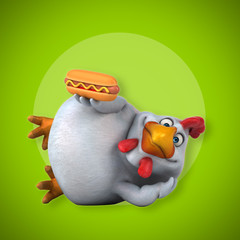 Fun chicken - 3D Illustration