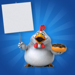 Fun chicken - 3D Illustration