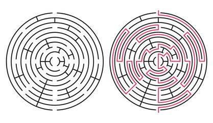 Vector labyrinth 76. Maze / Labyrinth with entry and exit.