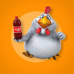 Fun chicken - 3D Illustration