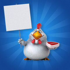 Fun chicken - 3D Illustration