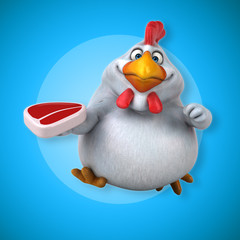 Fun chicken - 3D Illustration