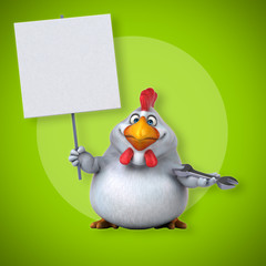 Fun chicken - 3D Illustration