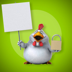 Fun chicken - 3D Illustration