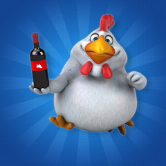 Fun chicken - 3D Illustration
